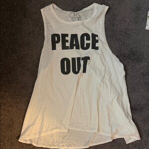 Chaser White 'Peace Out' Graphic Tank